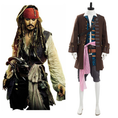 Movie Pirates of the Caribbean 5: Jack Sparrow Costume Set Halloween Carnival Suit