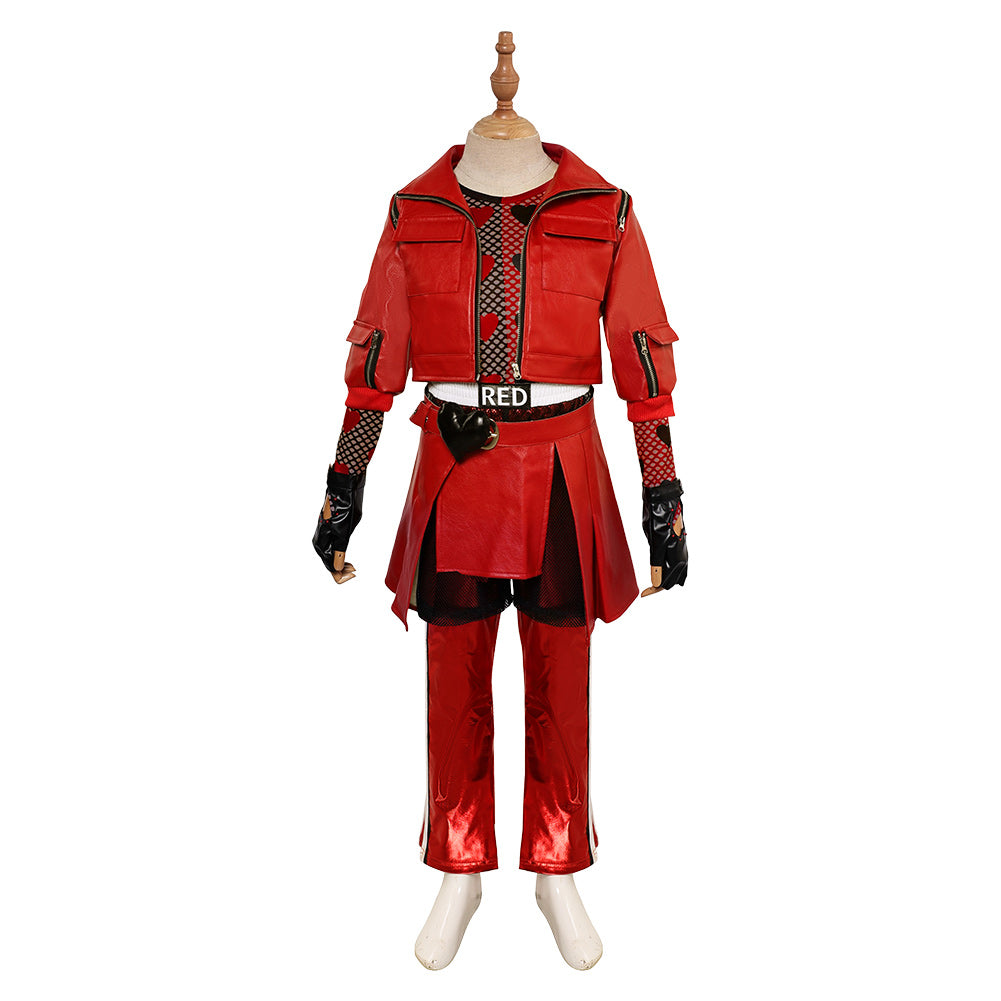 Kids Children Descendants: The Rise Of Red (2024) Red Set Outfits Cosplay Costume Halloween Carnival Suit