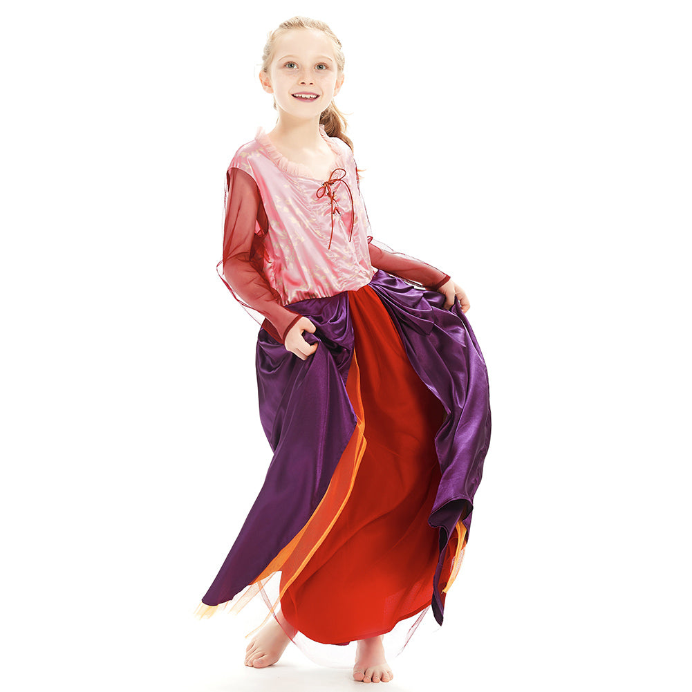 Hocus Pocus - Sarah Sanderson Cosplay Costume Dress Outfits Kids Girls Halloween Carnival Suit