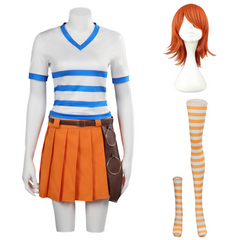 One Piece Nami Skirt Set Outfits Cosplay Costume Halloween Carnival Suit