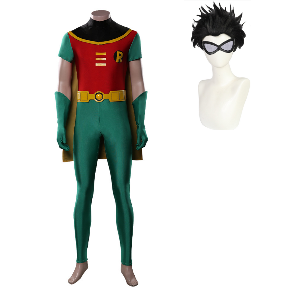 Teen Titans Robin Green Jumpsuit Outfits Cosplay Costume Halloween Carnival Suit