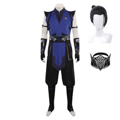 Game Mortal Kombat Sub-Zero Blue Set Outfits Cosplay Costume Halloween Carnival Suit