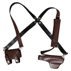 Resident Evil 4 Remake Leon S.Kennedy Black Gloves Suspenders Straps Cosplay Accessories Props