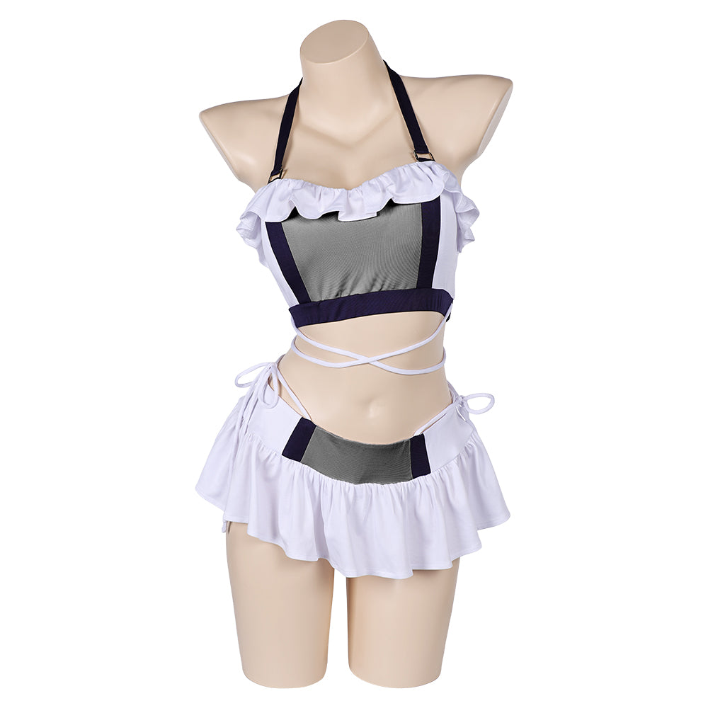Game Final Fantasy Tifa White Swimsuit Set Outfits Cosplay Costume Halloween Carnival Suit