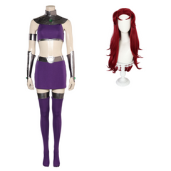 Teen Titans Koriand'r Starfire Purple Set Outfits Cosplay Costume Halloween Carnival Suit