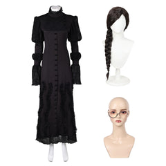 Wicked (2024) Elphaba Black Long Sleeves Dress Witch Outfits Halloween Cosplay Costume