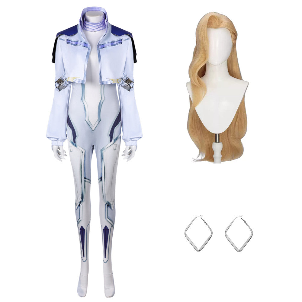 Mv Rivals (2024) Dagger White Jumpsuit Outfits Cosplay Costume Halloween Carnival Suit