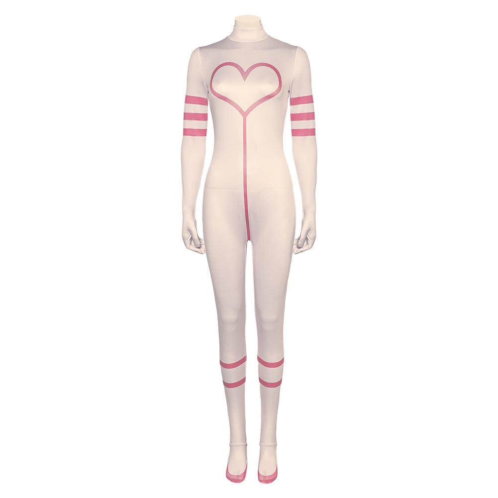 TV Hazbin Hotel 2024 Angel Dust White Jumpsuit Outfits Cosplay Costume Halloween Carnival Suit