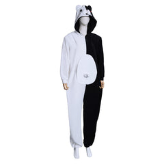 Game Danganronpa Monokuma Black White Bear Jumpsuit Sleepwear Outfit Cosplay Costume Halloween Carnival Suit