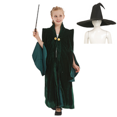 Kids Children Harry Potter Minerva McGonagall Robe Coat Cosplay Costume Halloween Carnival Suit