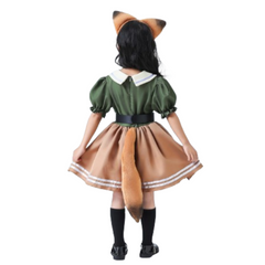 Kids Children Movie Fox Nike Gender Switching Green Dress Set Outfits Cosplay Costume Halloween Carnival Suit