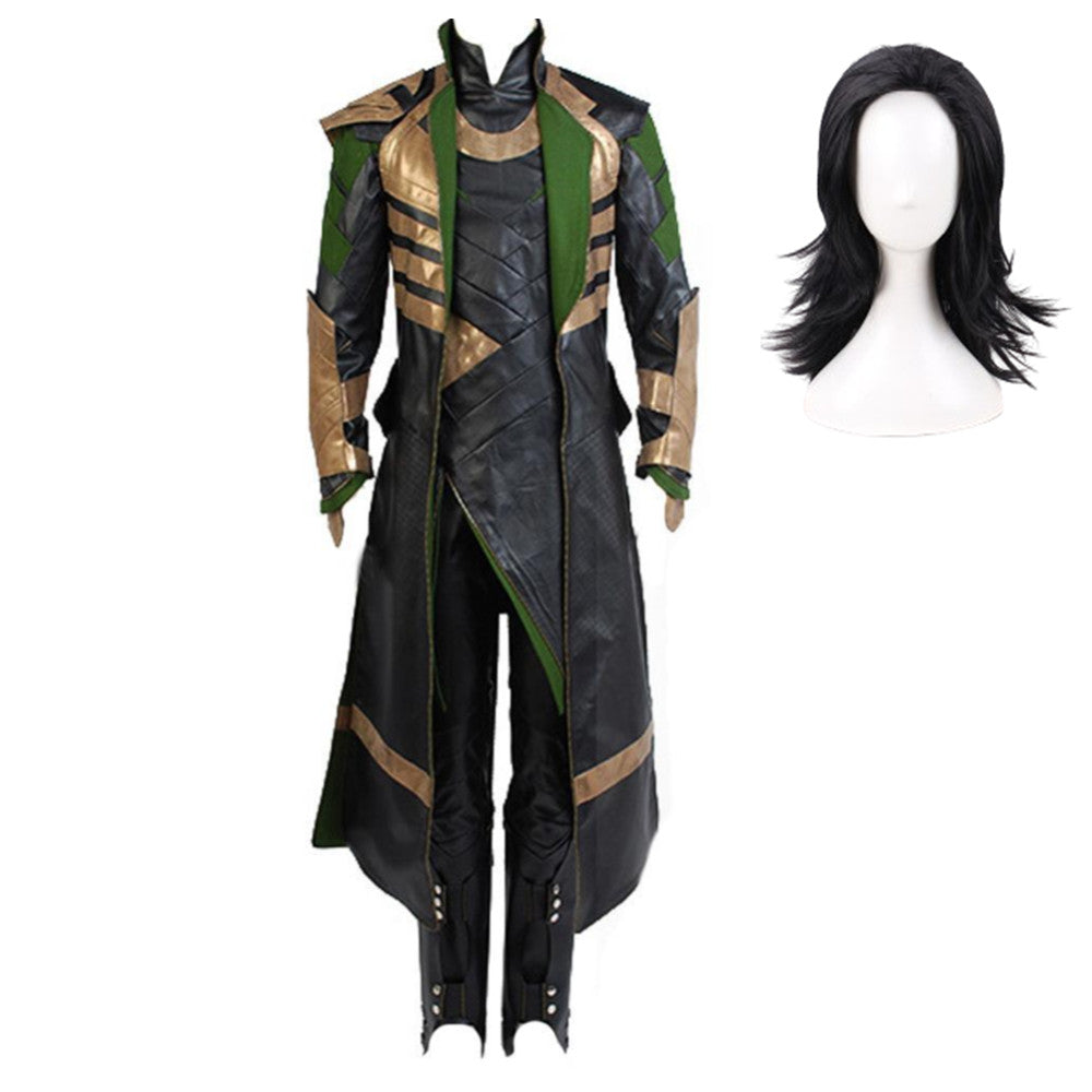 Movie Thor:The Dark World Loki Black Set Cosplay Costume Halloween Carnival Suit