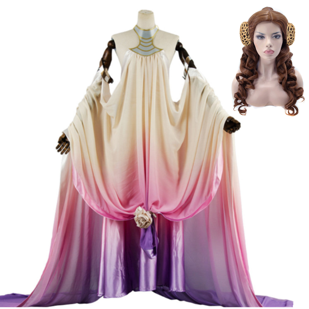 Padme Amidala Naberrie Lake Dress Cosplay Costume Halloween Carnival Suit