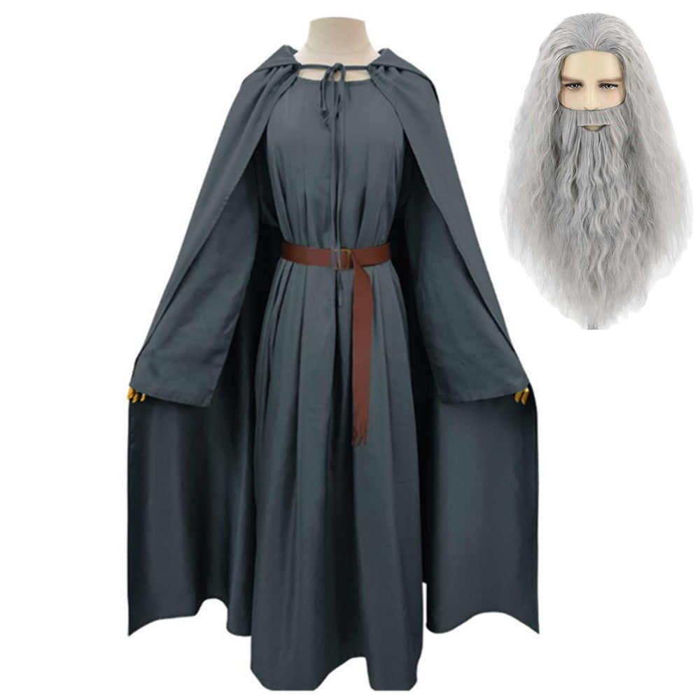 Movie The Lord Of The Rings Gandalf Gray Cloak Set Outfits Cosplay Costume Halloween Carnival Suit