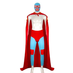 Nacho Libre Nacho Red Wrestler's Cloak Robe Cape Set Cosplay Costume Halloween Carnival Suit