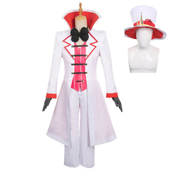 TV Hazbin Hotel (2024) Lucifer White Uniform Set Outfits Cosplay Costume Halloween Carnival Suit