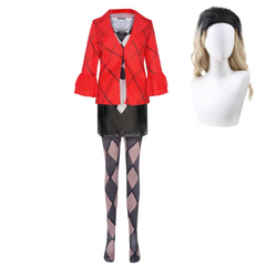 Movie Joker Season 2 (2024) Harley Quinn Red Set Outfits Cosplay Costume Halloween Carnival Suit