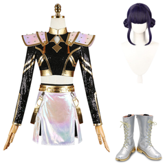KPop Demon Hunters (2025) Golden Zoey Black White Outfits Cosplay Costume