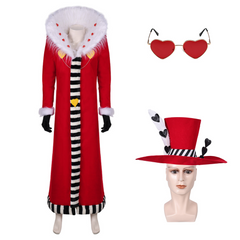 TV Hazbin Hotel (2024) Valentino Red Coat Outfits Cosplay Costume Halloween Carnival Suit