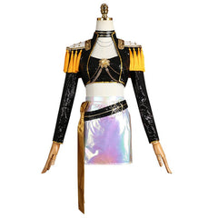 KPop Demon Hunters (2025) Mira Black Top White Skirt Set Stage Outfits Cosplay Costume