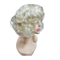 Movie Blonde Norma Jeane Blonde Curly Wig Cosplay Accessories Halloween Carnival Props