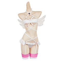 2.5 Dimensional Seduction﻿ (2024) Ririsa Amano White Sexy Outfits Cosplay Costume Halloween Carnival Suit 