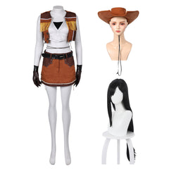 Final Fantasy Tifa Brown Cowboy Set Cosplay Costume Outfits Halloween Carnival Suit