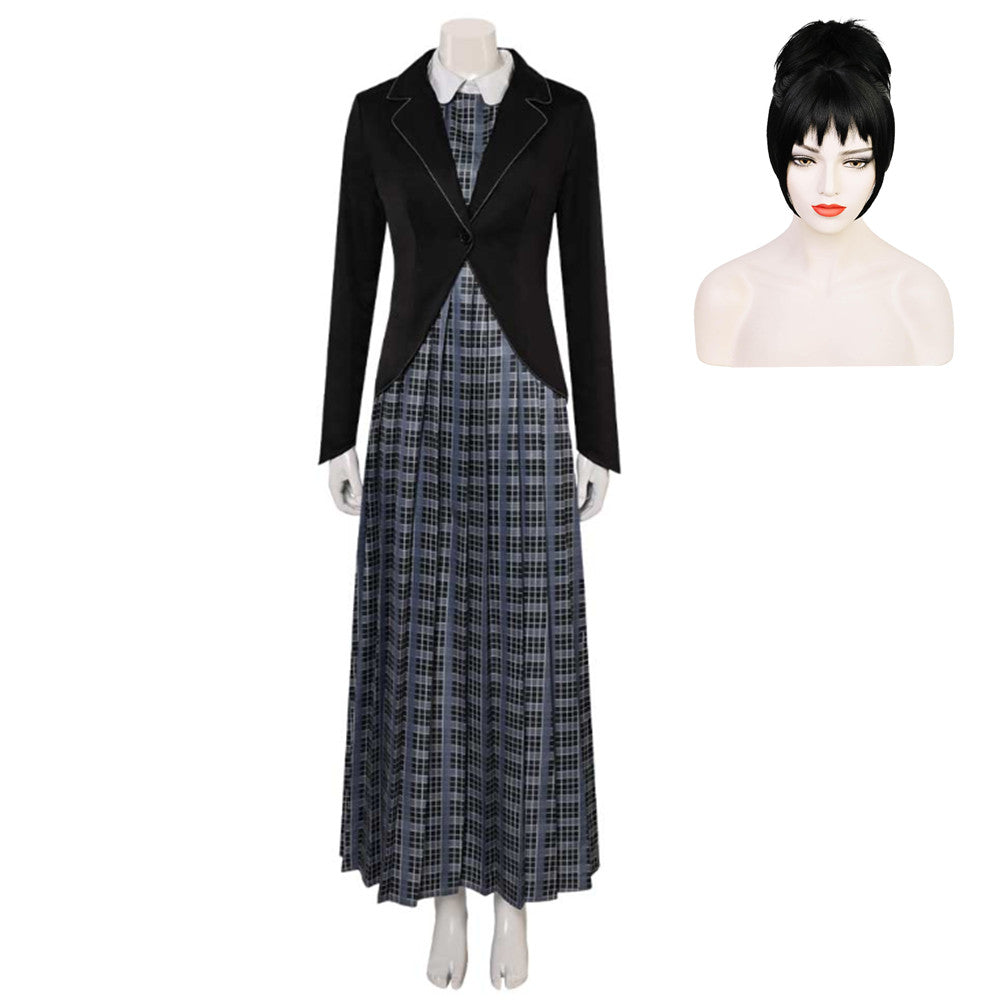 Beetlejuice 2 (2024) Lydia Black Dress Outfits Cosplay Costume Halloween Carnival Suit