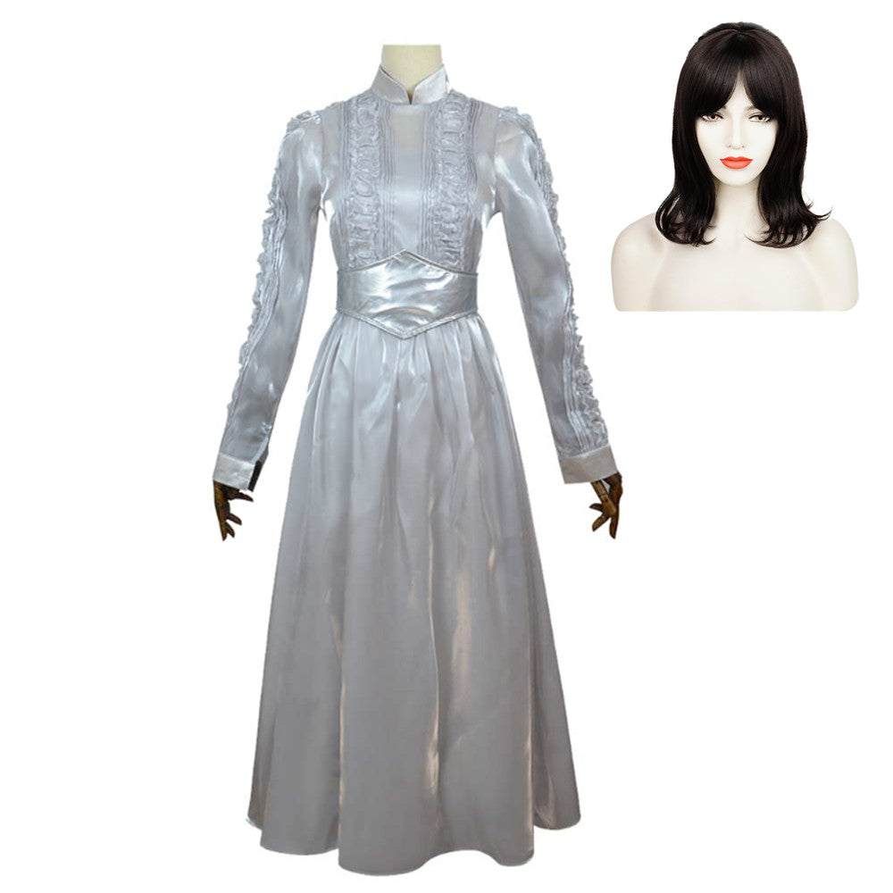 Beetlejuice Season 2 (2024) Astrid Deetz White Dress Cosplay Costume Outfits Halloween Carnival Suit