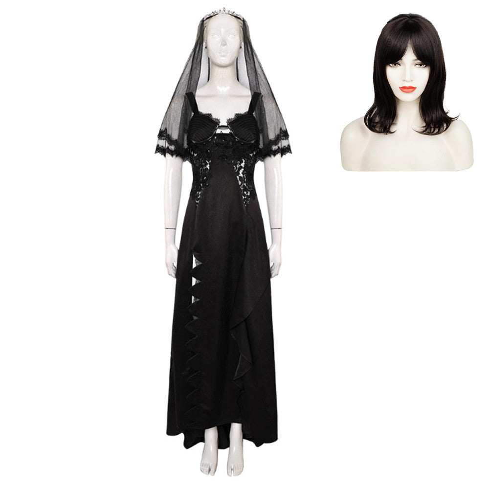 Beetlejuice Season 2 (2024) Astrid Deetz Black Wedding Dress Outfits Cosplay Costume Halloween Carnival Suit