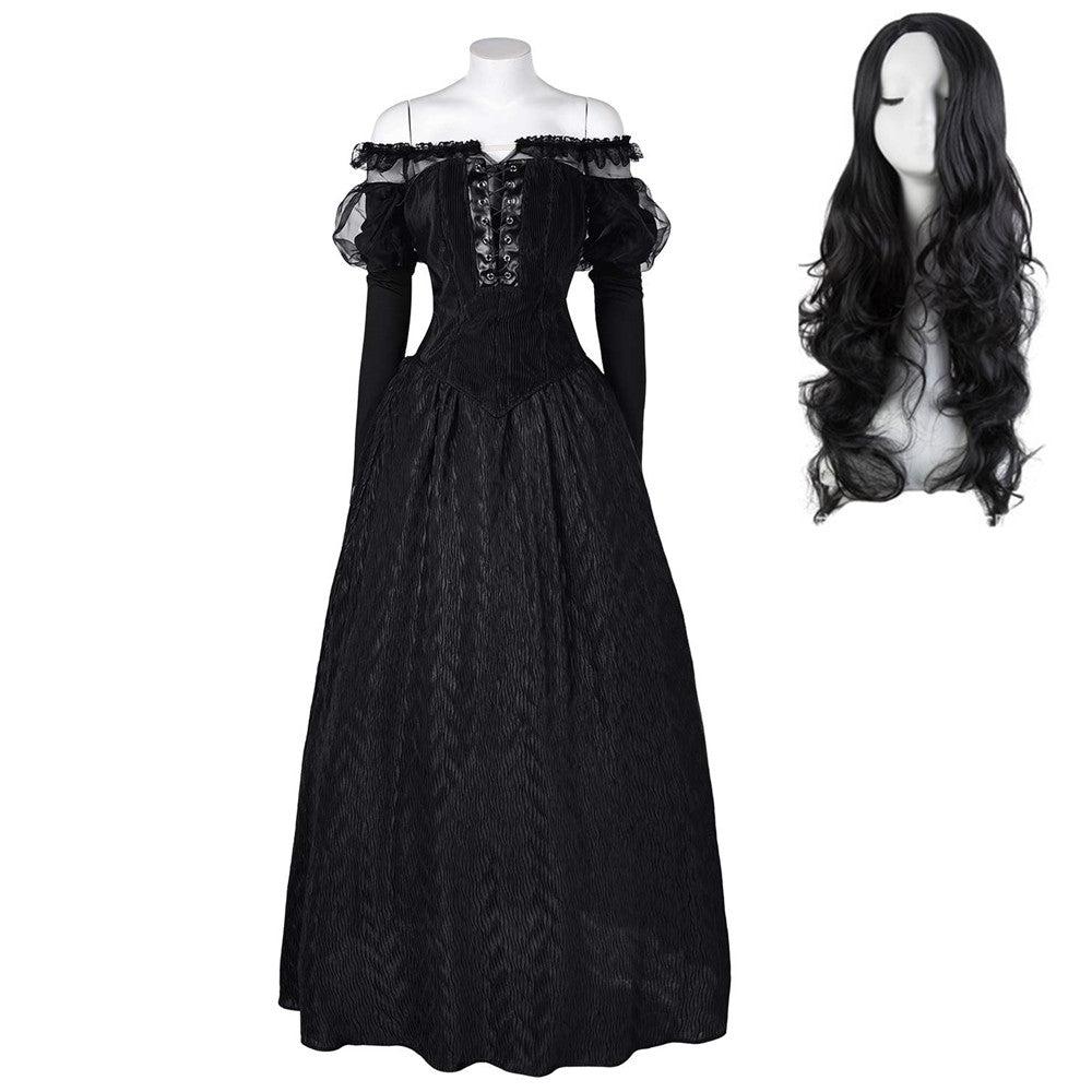 Beetlejuice Beetlejuice (2024) Delores Black Dress Outfits Cosplay Costume Halloween Carnival Suit