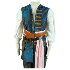 Movie Pirates Of The Caribbean 4 Jack Sparrow Vest Costume Halloween Carnival Suit