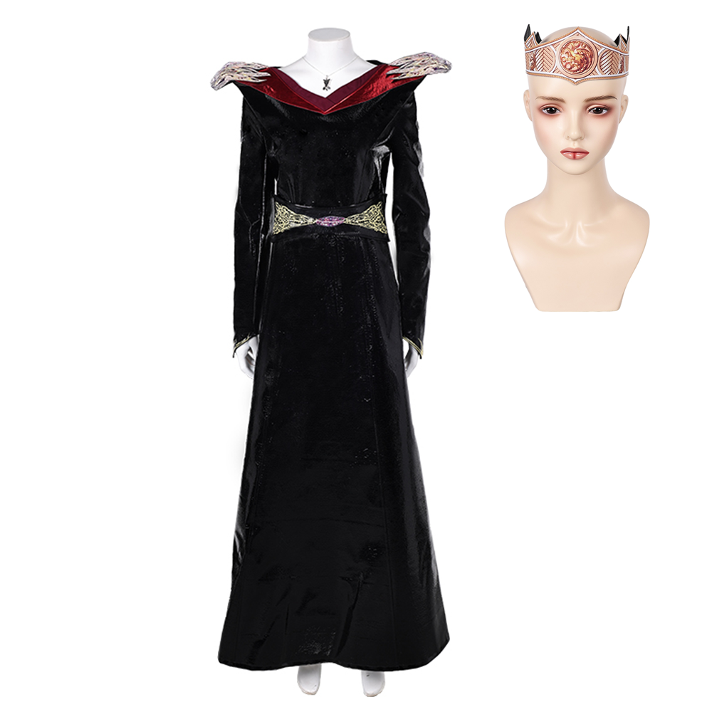 TV House Of The Dragon Season 2 (2024) Rhaenys Targaryen V Neck Dresses Outfits Cosplay Costume Halloween Carnival Suit