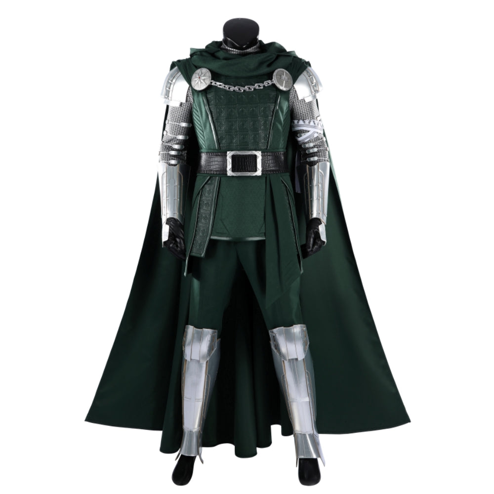Doctor Doom Green Silver Deluxe Set Outfits Cosplay Costume Halloween Suit