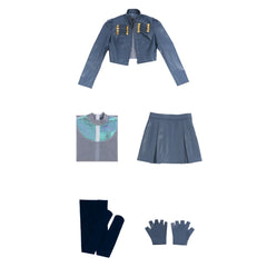 Descendants: Wicked Wonderland (2026) Chloe Blue Gray Set Outfits Cosplay Costume