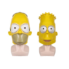 The Simpsons Homer Simpson Bart Simpson Mask Cosplay Latex Masks Helmet Masquerade Halloween Party Props