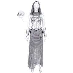 Renaissance Medieval Silver Chainmail Skirt Set Knight Outfits Cosplay Costume
