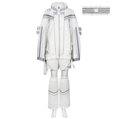 Cyberpunk Suit Y2K Techwear White Jacket Shorts Set Outfits Cosplay Costume