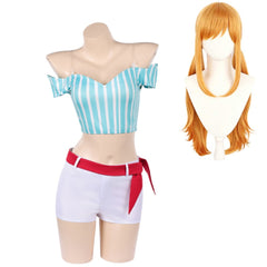 One Piece Heroines (2026) Nami Blue White Top Shorts Set Outfits Cosplay Costume