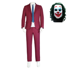 Movie Joker 2 (2024) Arthur Fleck Joker Red Suit Outfits Cosplay Costume Halloween Carnival