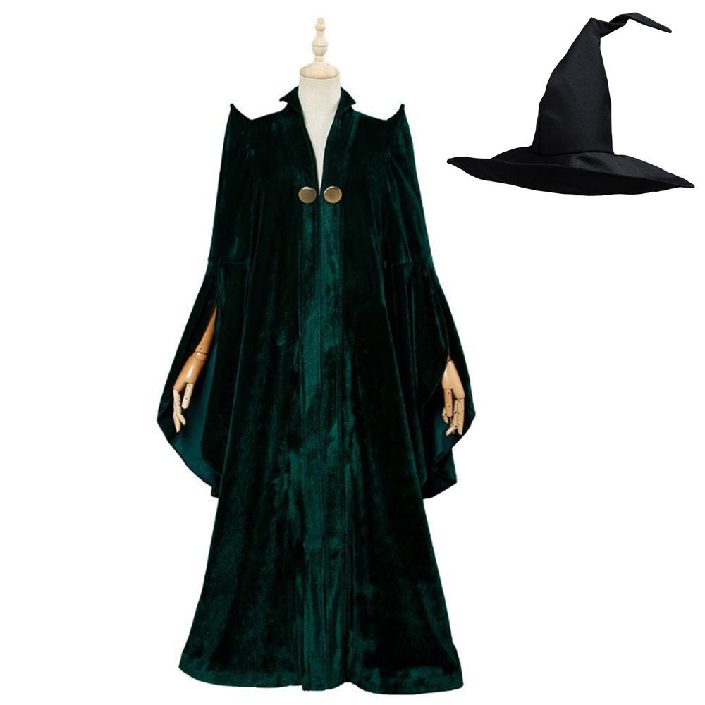 Movie Harry Potter Minerva McGonagall Cosplay Costume Halloween Suit