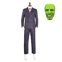 The Mask Stanley Black Striped Suit Outfits Cosplay Costume Halloween Carnival Suit