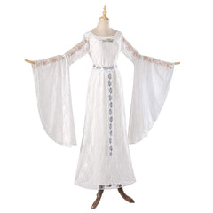 The Lord Of The Rings (2024) Galadriel White Lace Dress Outfits Cosplay Costume Halloween Carnival Suit