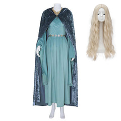 The Lord Of The Rings (2024) Galadriel Green Dress Cloak Outfits Cosplay Costume