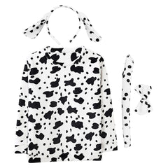 Movie Cruella Spotted Dog White Shirt Set Outfits Cosplay Costume Halloween Carnival Suit