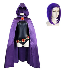 Teen Titans Raven Purple Cosplay Costume Outfits Halloween Carnival Suit