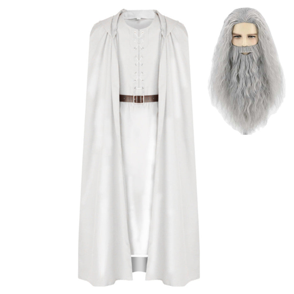 The Hobbit Gandalf White Robe Outfits Cosplay Costume Halloween Carnival Suit