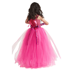 Kids Children Movie Wish 2023 Dahlia Pink Dress Outfits Cosplay Costume Halloween Carnival Suit