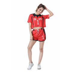 Anime Volleyball Nekoma High School NO 1 Kuroo Tetsurou Cosplay Costume For Women Jersey Sports Wear Uniform Top Shorts