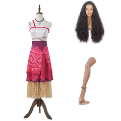 Moana 2 (2024) Moana Red Dress Outfits Cosplay Costume Halloween Carnival Suit